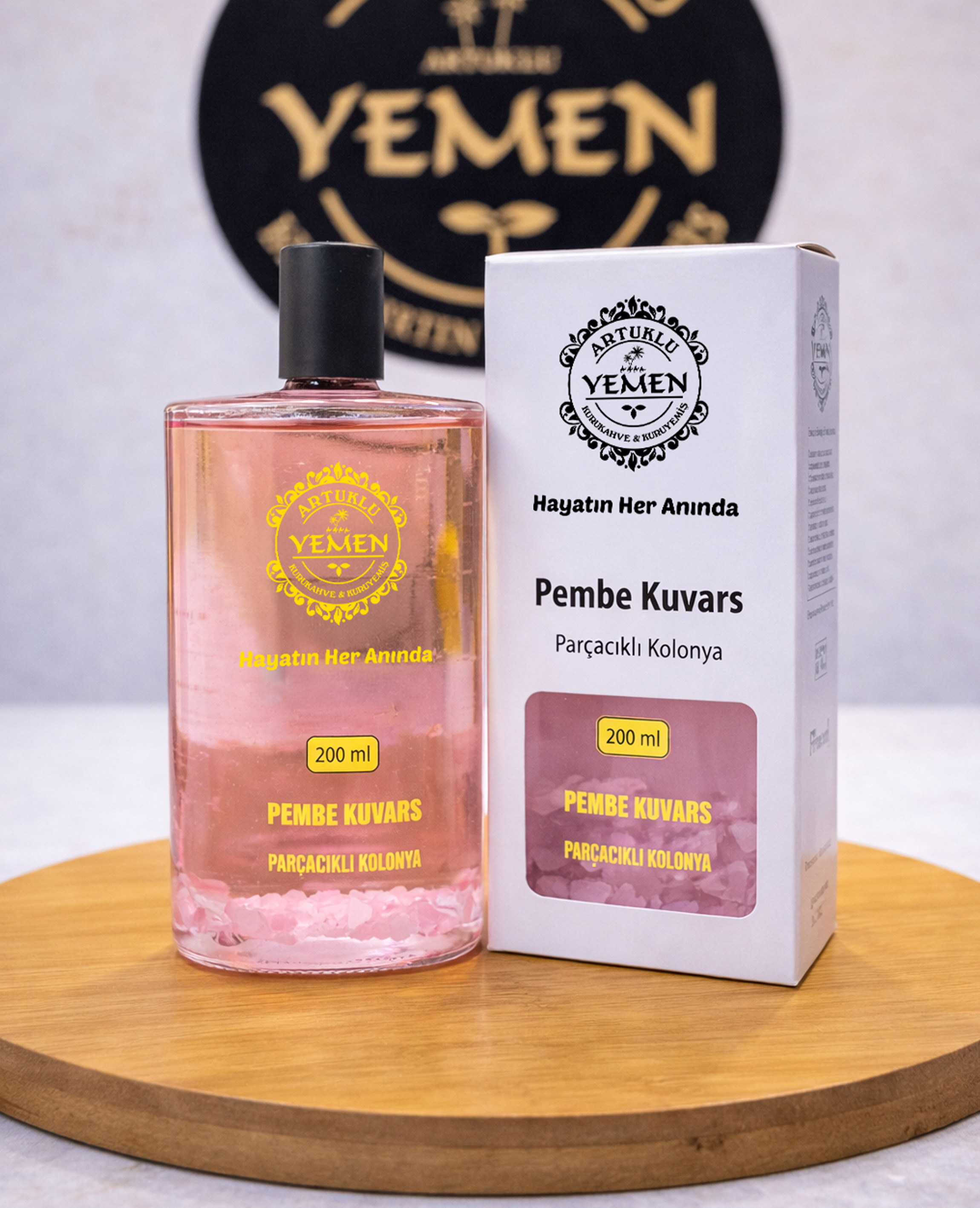 Pembe Kuvars Parçacıklı Kolonya 200 ML.